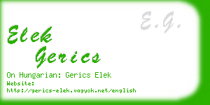 elek gerics business card